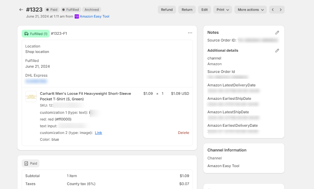 Fulfill order via Shopify Admin